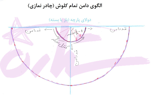 یک دامن کلوش کامل بدوزید