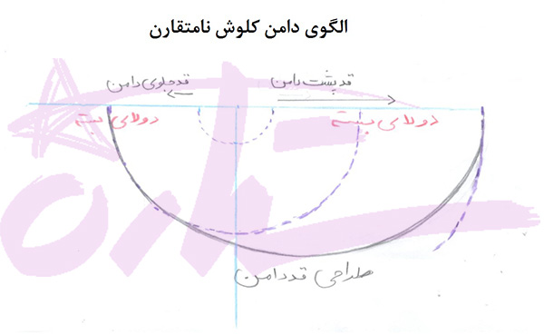 یک دامن کلوش نامتقارن بدوزید