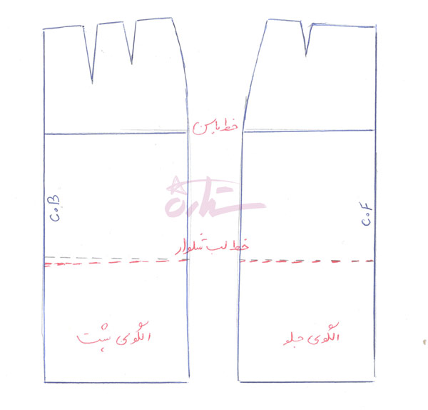 آموزش دوخت دامن شلوار راسته